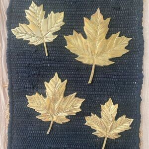 Vintage Brass Maple Leaves Wall Hangings